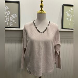 ✨ LIV Milano Chain Neckline Ribbed Knit Top – Soft Stretchy – Medium